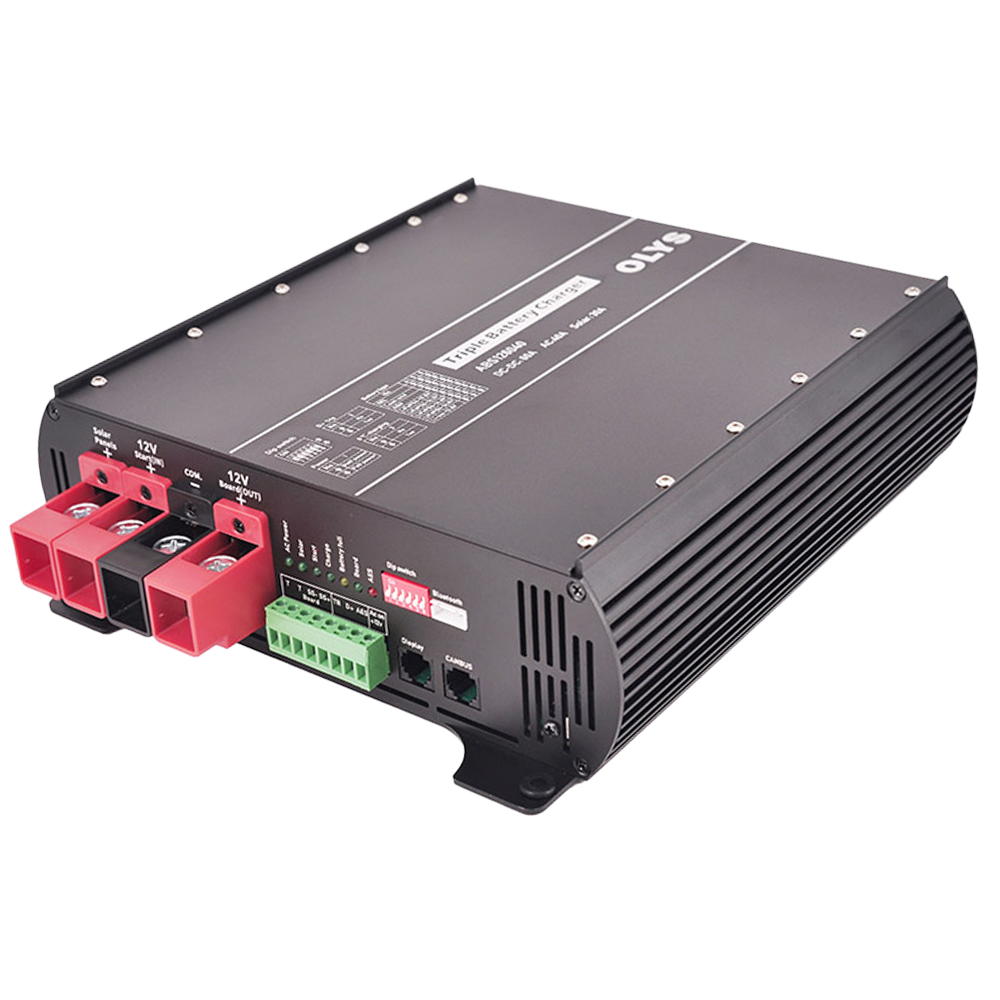 3-i-1 batterilader - AC, DC og Solar MPPT - Maksimal ladning 60A - Til start- og servicebatteri - Kompatibel med mange batterityper - Valgfri BT kommunikation (App)