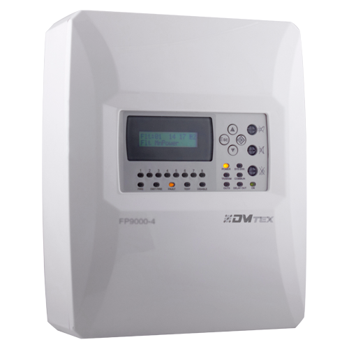Konventionel central 4 områder med LCD skærm - 2 sireneudgange - 2 alarm og fejludgange og 2 konfigurerbare relæudgange - Repeater udgang - Op til 30 detektorer pr. zone - Automatisk detektering af afslutningsmodstand