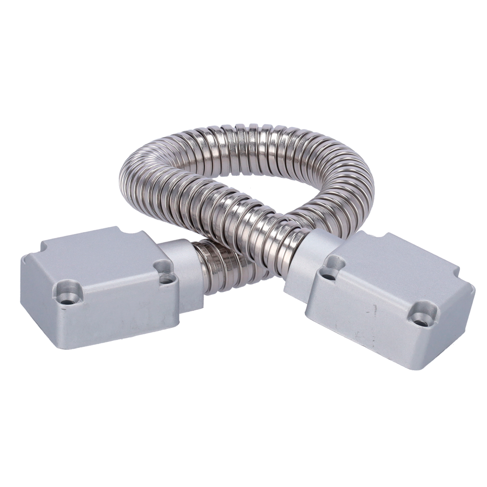 Forstærket dørkabel - Fleksibelt rør 16 mm diameter - Metal - forhindrer kabelskade - Til alle typer døre - Dimensioner 500 (H) x 40 (B) x 23 (D) mm