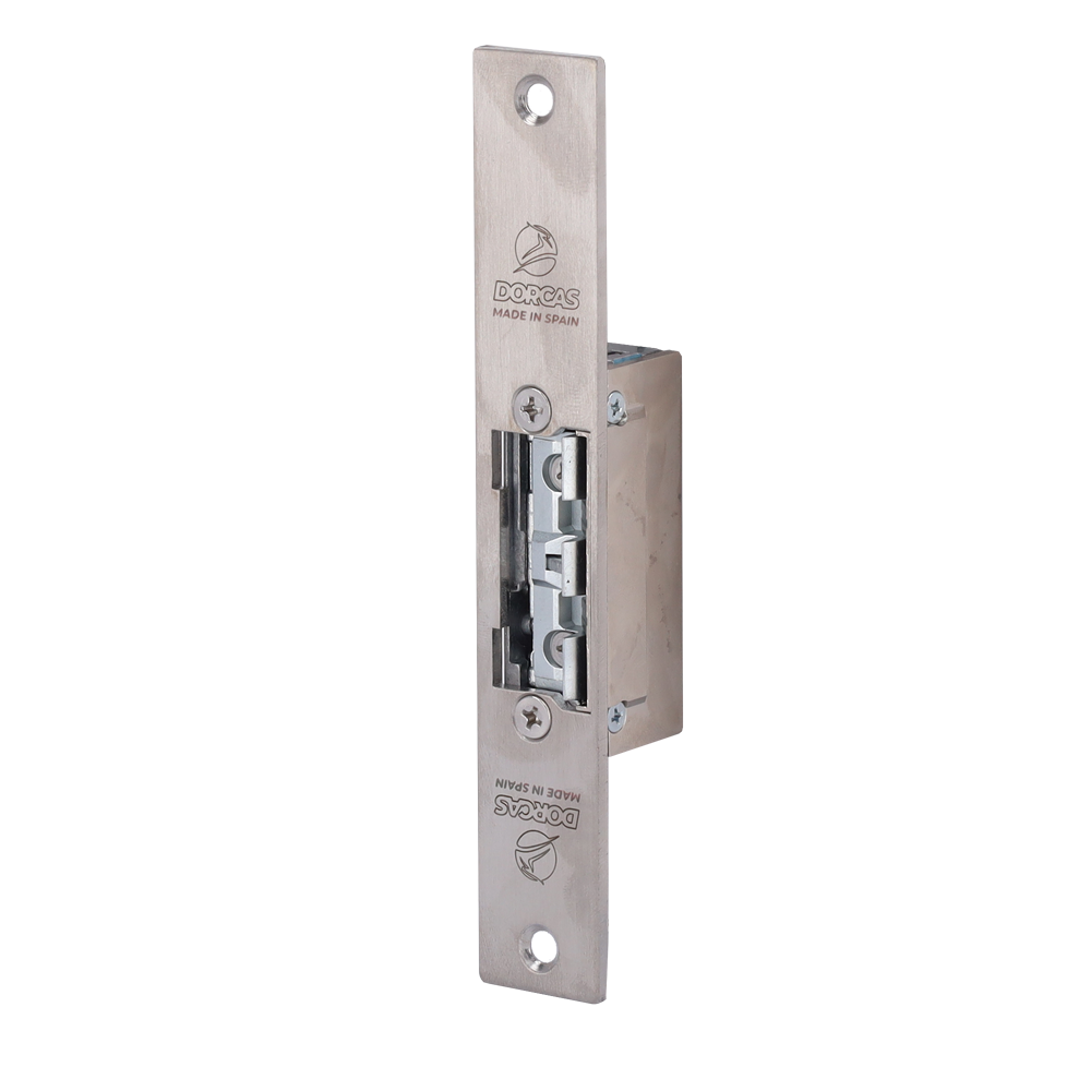 Dorcas elektriske døråbnere - Til enkeltdør: Justerbar radial bolt - Fail Secure (NO) åbningsmodus - Holdekraft 330 kg - AC/DC strømforsyning 10-24V | Memory - Installation uden udskæring