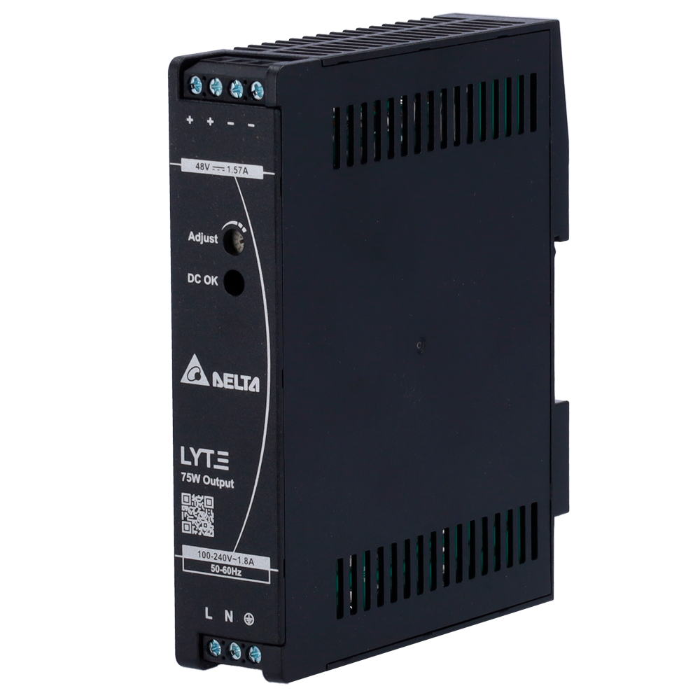 Switching strømforsyning - DC udgang 48 V / 1,57 A / 75 W - DIN skinne montering