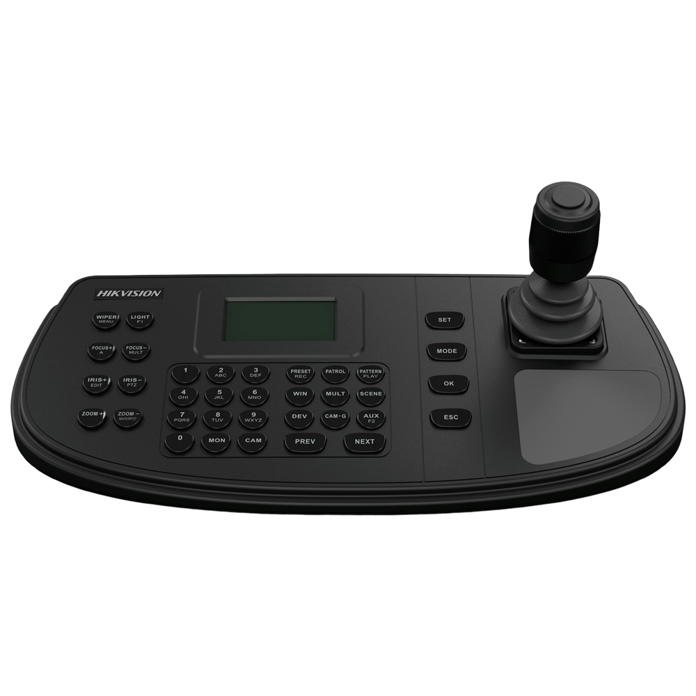 Hikvision Keyboard - Seriel port kontrol - Joystick 4 akser - Tilslutninger RS-485, RS-232, RS-422, USB - 128x64 skærm