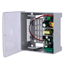Strømforsyning til adgangskontrol - Konfigurerbar NO/NC - DC output 12.5-13.8V / 5A - Plastboks - Egnet til backup batteri 12V / 7Ah - Overflademontage