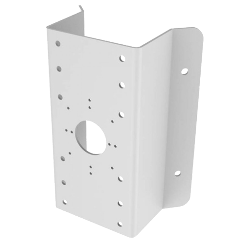 Hjørnemontering - Egnet til inden-/udendørs brug - Rustfrit stål med beskyttende belægning - Overflade til kameraer: 126 (B) x 250 (H) mm - Kabelgennemføring - Hvid farve