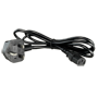 Kabel til stik - Connector QT3 - Kompatibel med UK 3-bens stik - Beskyttelses sikring - 250VAC / 13A MAX - 140cm lang