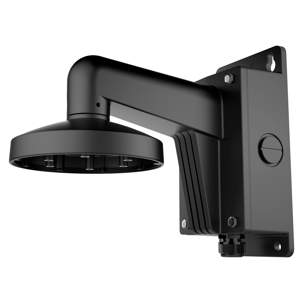 Vægbeslag - Fordelingsboks - Egnet til udendørs brug - Kompatibel med Hiwatch Hikvision - Kabelgennemføring - Sort farve