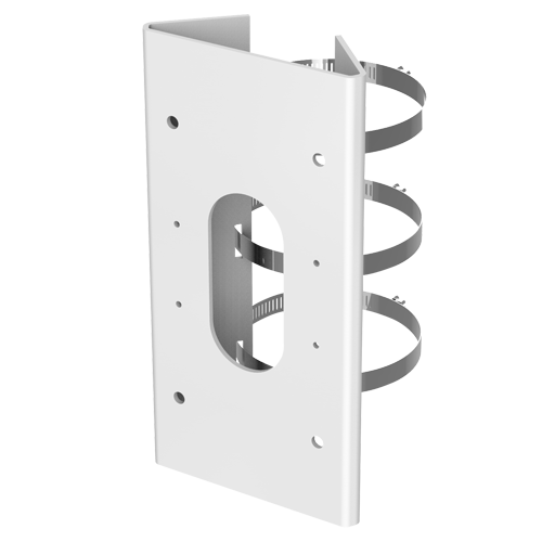 Stolpebeslag | 250(H) x 127(B) x 46(D) mm - Til motoriserede dome kameraer - Egnet til udendørs brug - Aluminiumslegering og stål - Kompatibel med Hikvision - Kabelgennemføring
