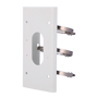Hikvision stolpebeslag - Til motoriserede dome kameraer - Egnet til udendørs brug - Rustfrit stål, korrosionsbestandigt - 250 mm (H) x 127 mm (B) x 46 mm (D) - Kabelgennemføring