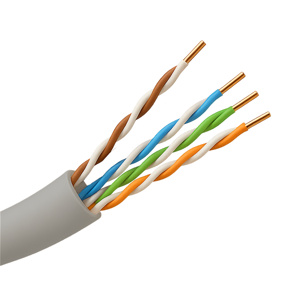 Hikvision UTP kabel kategori 5E - OFC leder, 99,5% kobber - Diameter 24 AWG-0,5mm - Eca/UL CM certifikat - Leveres i 305m kartonkasse - Grå kappe