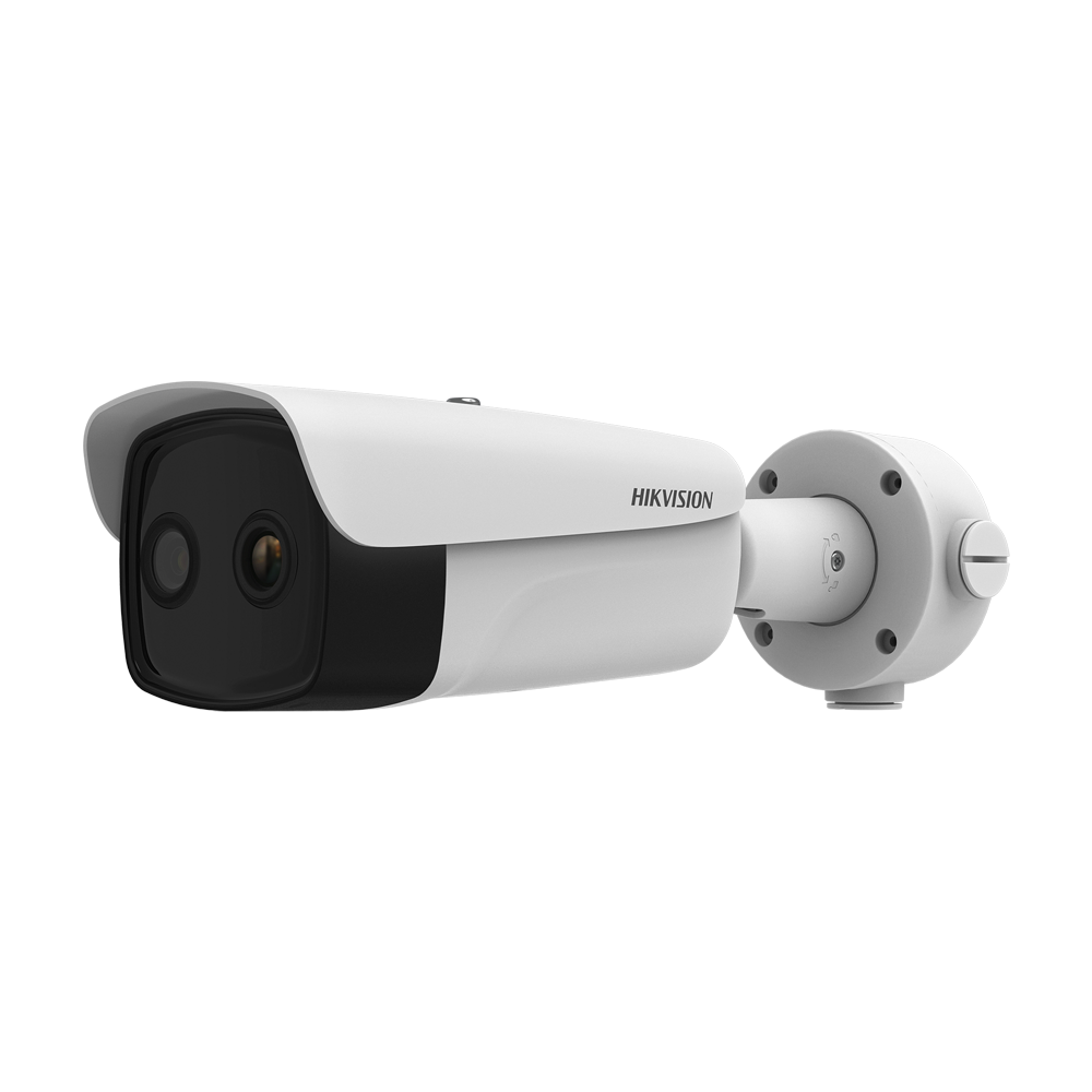 Hikvision Dual IP Thermal Camera PRO Range - Thermal Sensor 384x288 VOx | 6.5mm Lens - Optical sensor 1/2.7" 4 MP | Lens 4mm - Thermal sensitivity ≤ 35mK - Measuring range temp -20~550ºC / ±2ºC - IP67 | IK10 | Anti-corrosion | IR Range 40m