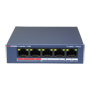Hikvision Desktop Switch - 4 PoE porte + 1 Uplink port (RJ45) - Hastighed 10/100Mbps - Op til 35W i alt for alle porte - Kompatibel med PoE IEEE802.3af