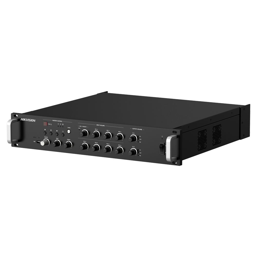 Netværksamplifier - Grundlæggende mixerfunktioner - 100 V amplifier - USB / BT / MIC / RCA afspiller - Nominel effekt 500 W - Op til 2 zoner