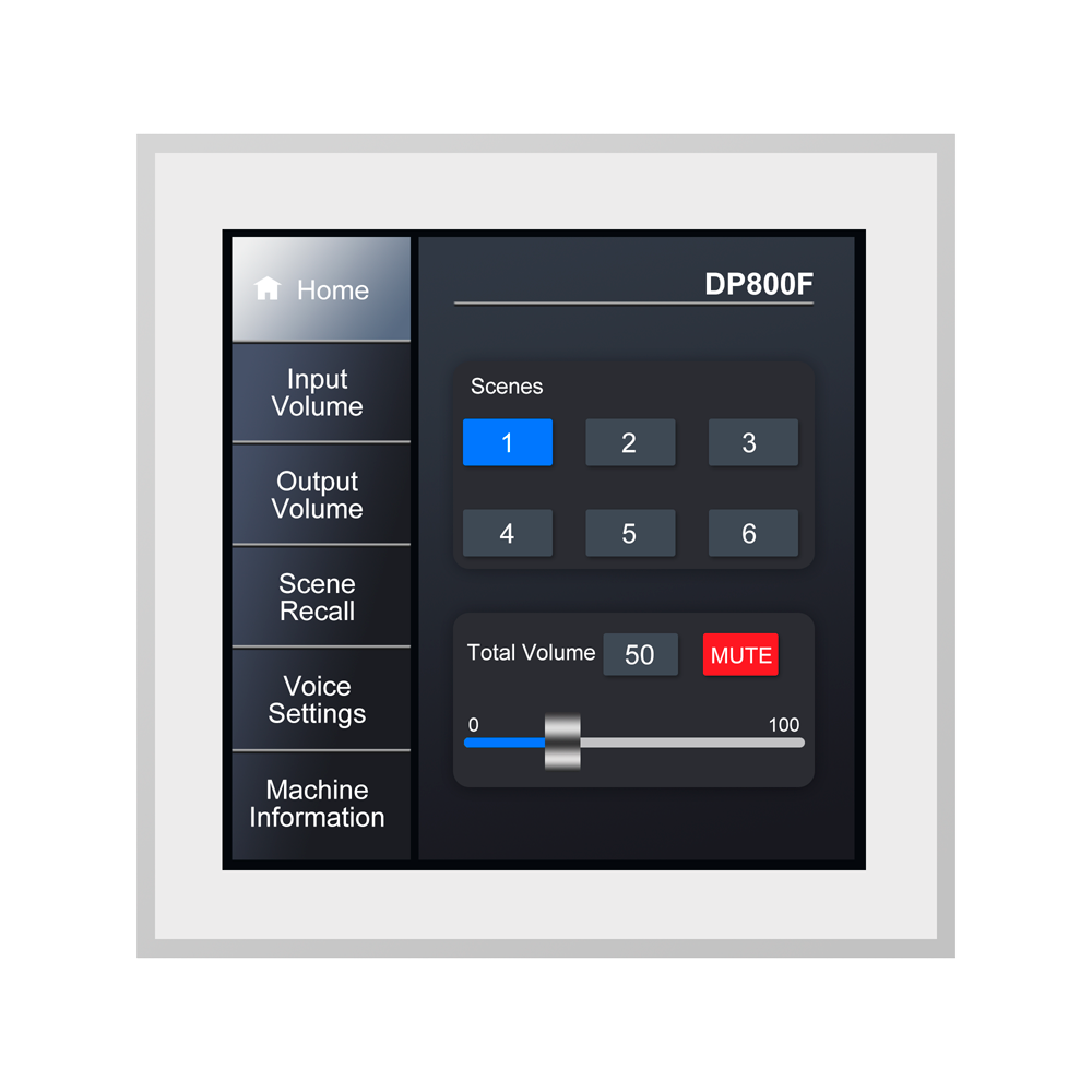 Intelligent kontrolpanel - Vægmontering - Lydstyrkejustering