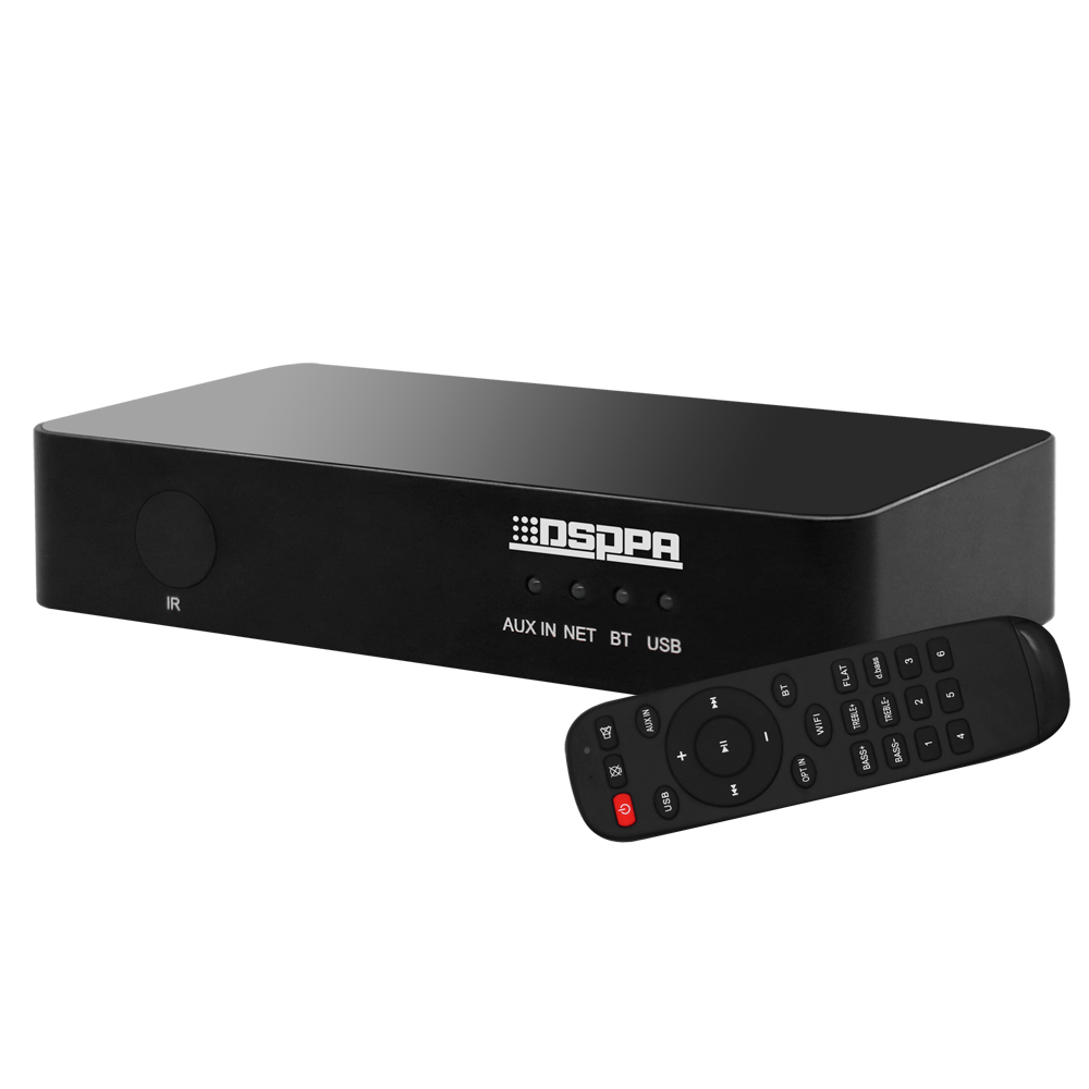 Trådløs afspiller - WiFi-forbindelse - Bluetooth-forbindelse - USB-afspilning - Fjernbetjening