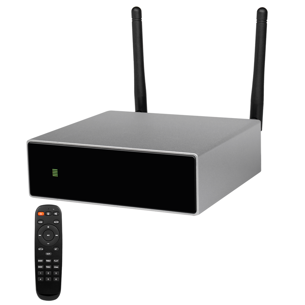 Forstærkerafspiller - Trådløs - 2 x 60W - Bluetooth-forbindelse - USB-afspilning - Fjernbetjening
