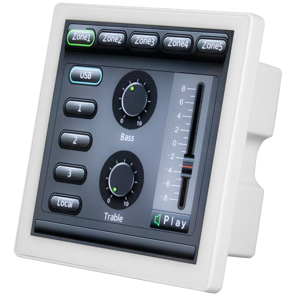 Intelligent kontrolpanel - Programmerbar/konfigurerbar - Vægmontering - Kompatibel med DSPPA-MAG505 - Lydstyrkejustering, equalizer - Kildevalg