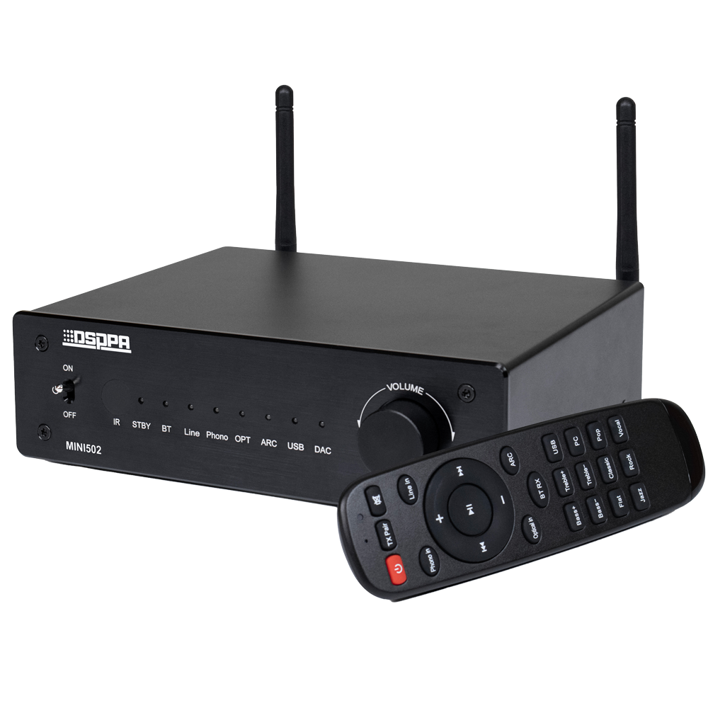 Forstærker player - 2 x 50W - Dual Bluetooth forbindelse - USB afspilning - Equalizer indstillinger - Fjernbetjening