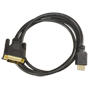 DVI til HDMI kabel - HDMI han type A stik - Han DVI stik - 1,8 m - Sort farve - Antikorrosionsstik