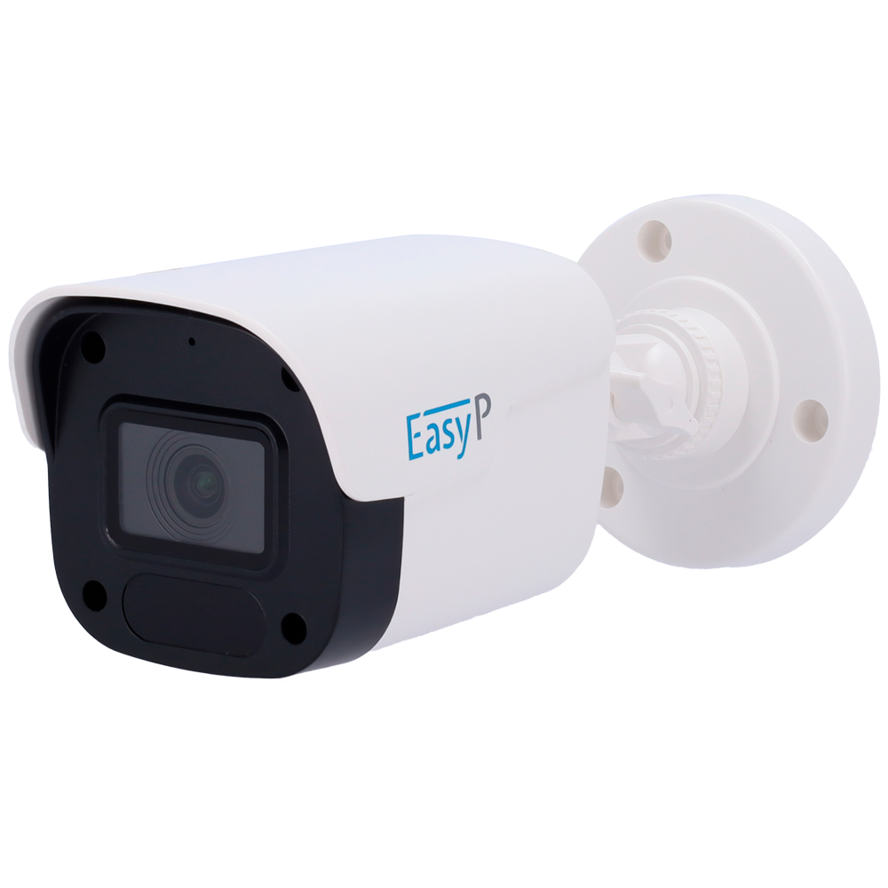 EASY-P AI IP Bullet Kamera - 2MP | Linse 2.8 mm - IR 25 m | Mic - Plug & Play installation - AI til Mennesker og/eller Køretøjer - IP66 | PoE | P2P
