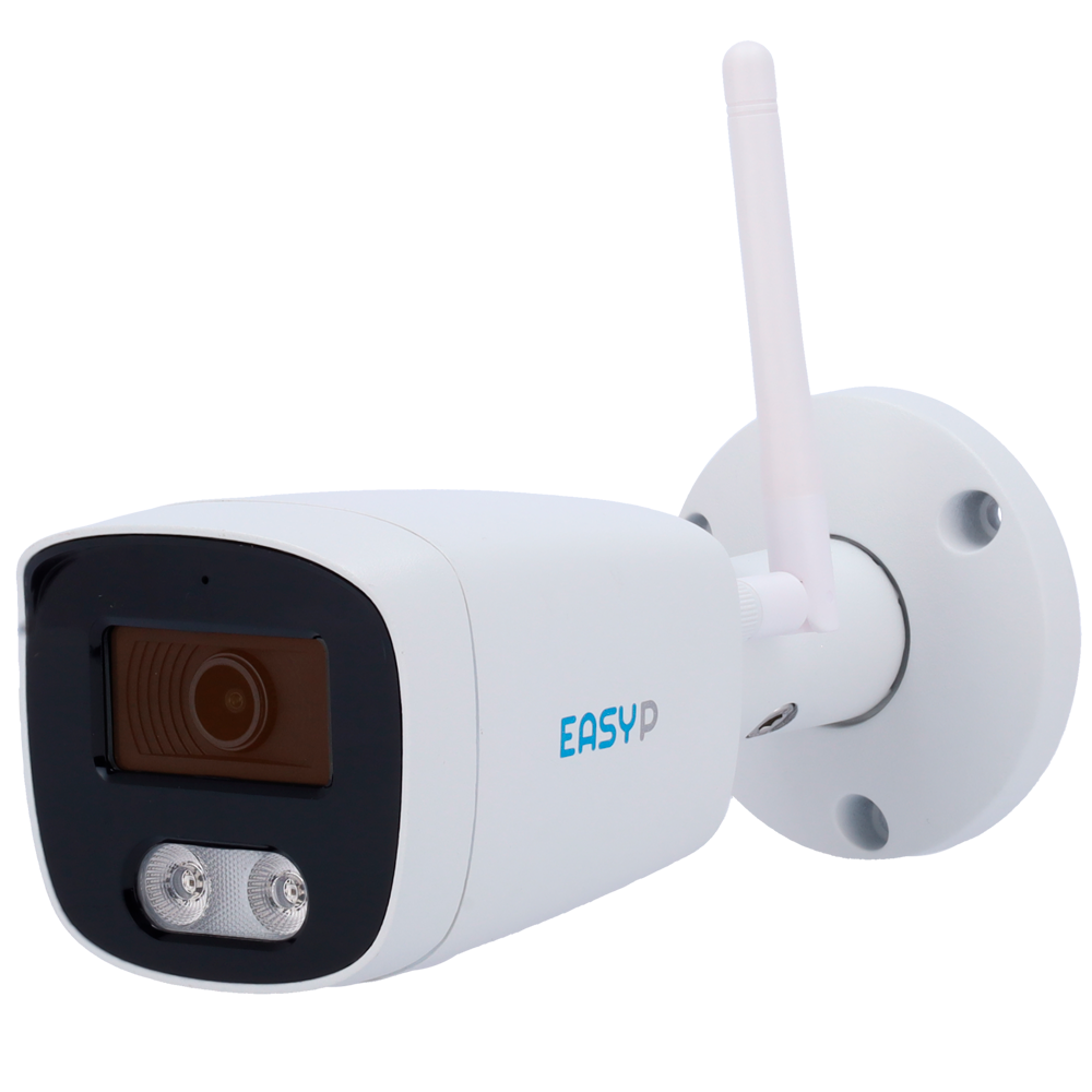EASY-P AI IP Bullet Kamera - 4MP | Linse 2.8 mm - IR 30 m | Mic - Plug & Play installation - AI til Mennesker og/eller Køretøjer - IP67 | Wifi6 | P2P | Metal