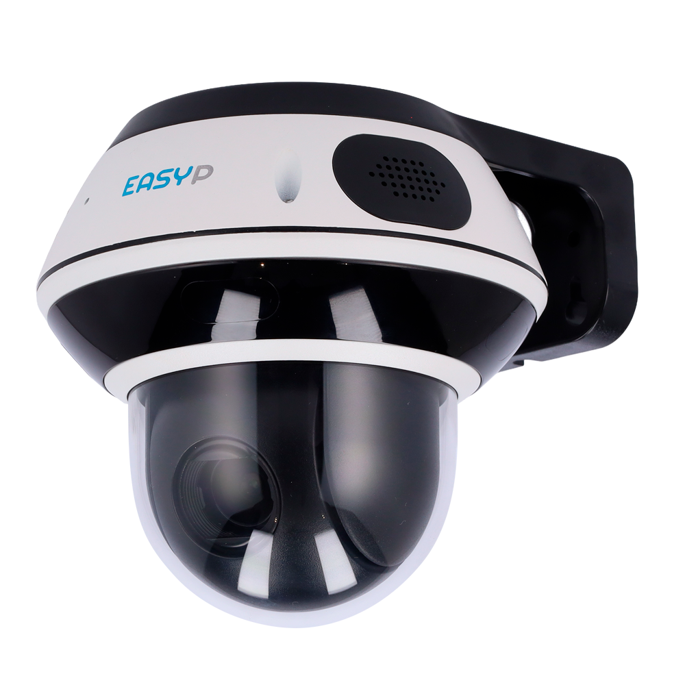 EASY-P AI PTZ Dome IP Dome Kamera - 5MP | Objektiv 3.35-10.05mm - IR 15 m | Mic | Speaker | 4X Optical Zoom - AI til Personer og/eller Køretøjer - IP65 | WDR 120dB | PoE | RJ45