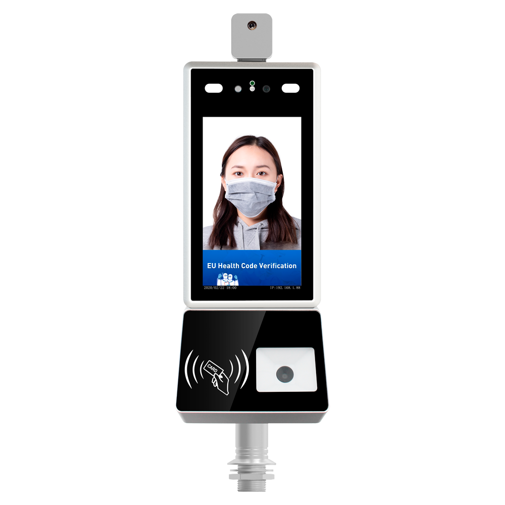 Green Pass Scanner: COVID EU Pas - Turnstile installation | Ethernet | Flersproget - Feber detektion, ansigtsmaske og ansigstsgenkendelse - Autentificering med EU servere - sVMS2000 gratis software inkluderet - Relæudgang til døre eller alarm