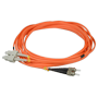 Fiberkabel - Duplex - Multimode - SC til ST stik - 5 meter - Orange farve