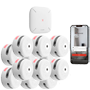 X-Sense branddetektionssæt - Indeholder 12 røgdetektorer XS01-M og Hub SBS50 - Forbindelse med SBS50 HUB til APP kommunikation - Tillader forbindelse af 50 detektorer i samme netværk - Alarm 85 dB ved 3m - Certificeret EN 14604