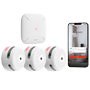 X-Sense branddetektionssæt - Indeholder 3 røgdetektorer XS01-M og Hub SBS50 - Forbindelse med SBS50 HUB til APP kommunikation - Tillader forbindelse af 50 detektorer i samme netværk - Alarm 85 dB ved 3m - Certificeret EN 14604