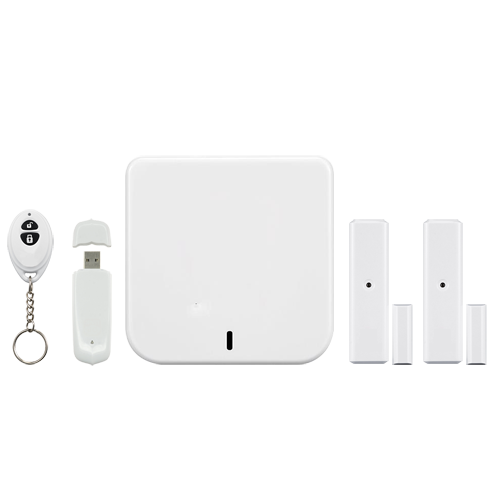 Hjemmealarm kit Home8 - Internet/IP Cloud forbindelse - Kun abonnementstjeneste - Reduceret størrelse - Trådløse magnetiske kontakter - Multifunktionel fjernbetjening