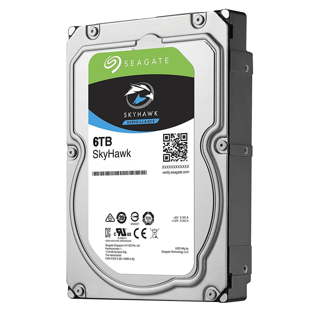 Seagate Skyhawk Harddisk - Kapacitet 6 TB - SATA interface 6 GB/s - Model ST6000VX0001 - Specielt til videooptagere - Løs eller installeret i DVR