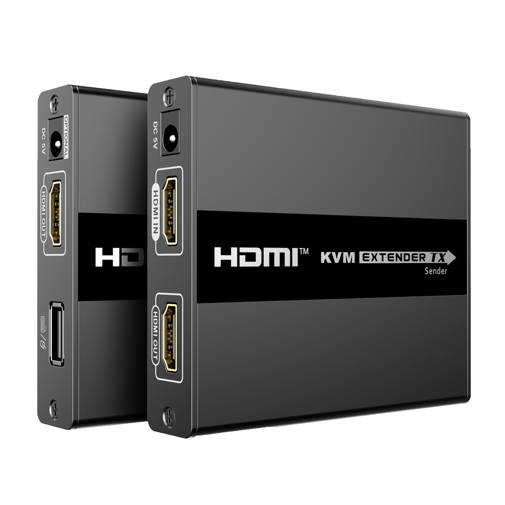 HDMI Signal KVM Extender - Rækkevidde 60 m - FHD opløsning - Tillader 1 forbindelser:1 - HDMI Loop out - POC - Kabel strømforsyning