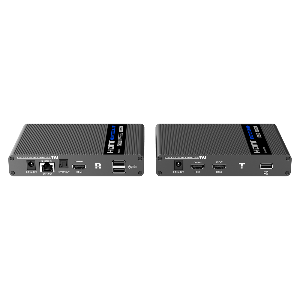 HDMI Signal KVM Extender - Rækkevidde 70 m - Opløsning 4K - Tillader 1 forbindelser:1 - HDMI Loop out - POC - Kabel strømforsyning
