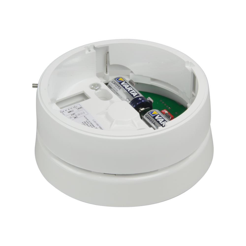 Avanceret Analog Trådløs Lydgiverbase - Tovejs trådløs kommunikation - Op til 150m kommunikation - Konfigurerbar til 32 toner / 95dBA - Drives af lithium batteri og backup batteri - Certificeret i EN54-25