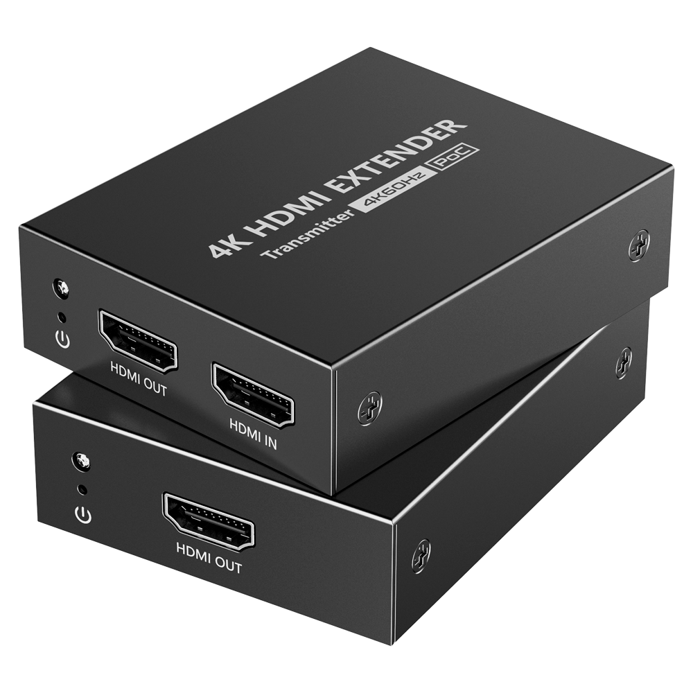 HDMI signal extender - Rækkevidde 50 m - Opløsning 4K - Tillader 1 forbindelser:1 - HDMI Loop out - POC - Kabel strømforsyning
