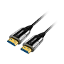 Fiberoptisk HDMI kabel - HDMI type A han connectorer - Support 4K@60 Hz - 50 m - Kabel er ikke vendbar - Sort farve