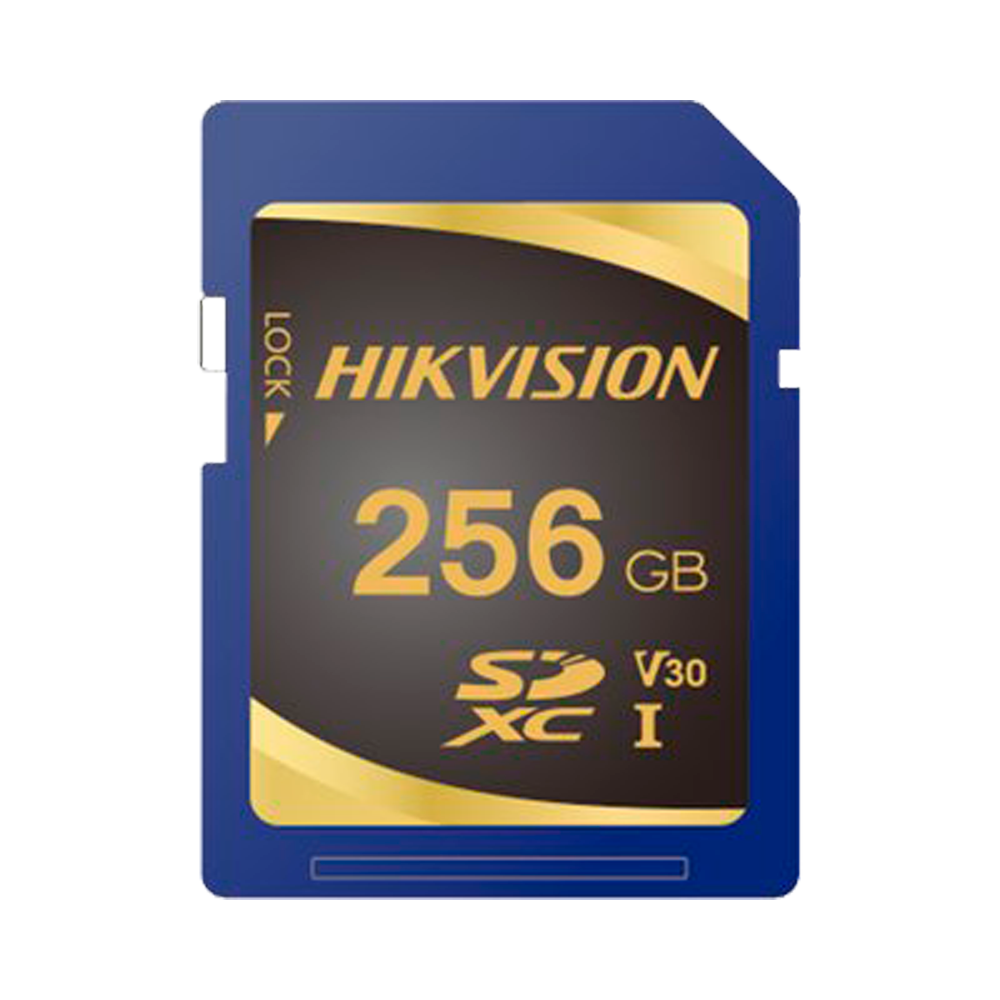 Hikvision SD kort - Kapacitet 256 GB - Class 10 | Hastighed R/W: 95/85 MB/s - E/P cykler: op til 3.000 - Bred temp. område: -25 ºC til 85 ºC - CCTV 4K, trafik, mobilitets kameraer