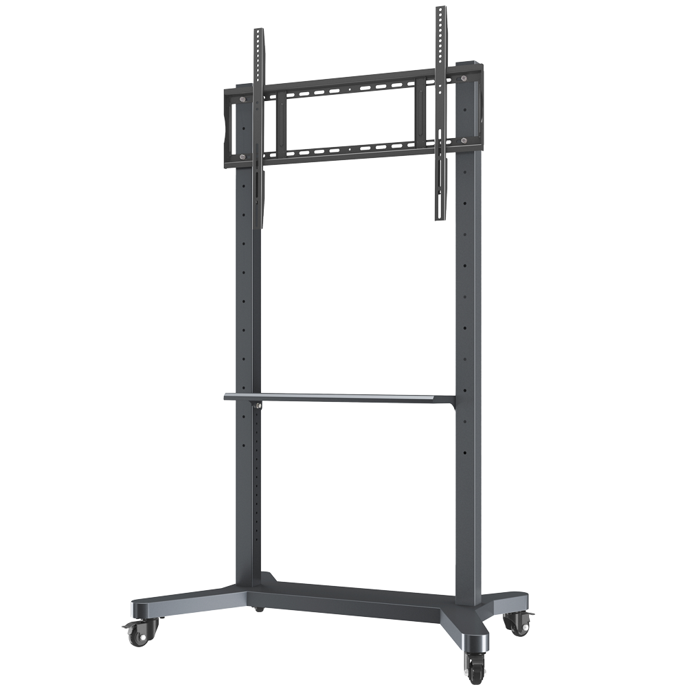 Gulvstativ med hjul og bakke - Understøttet vægt 100Kg - VESA 800x600mm - Justerbar højde