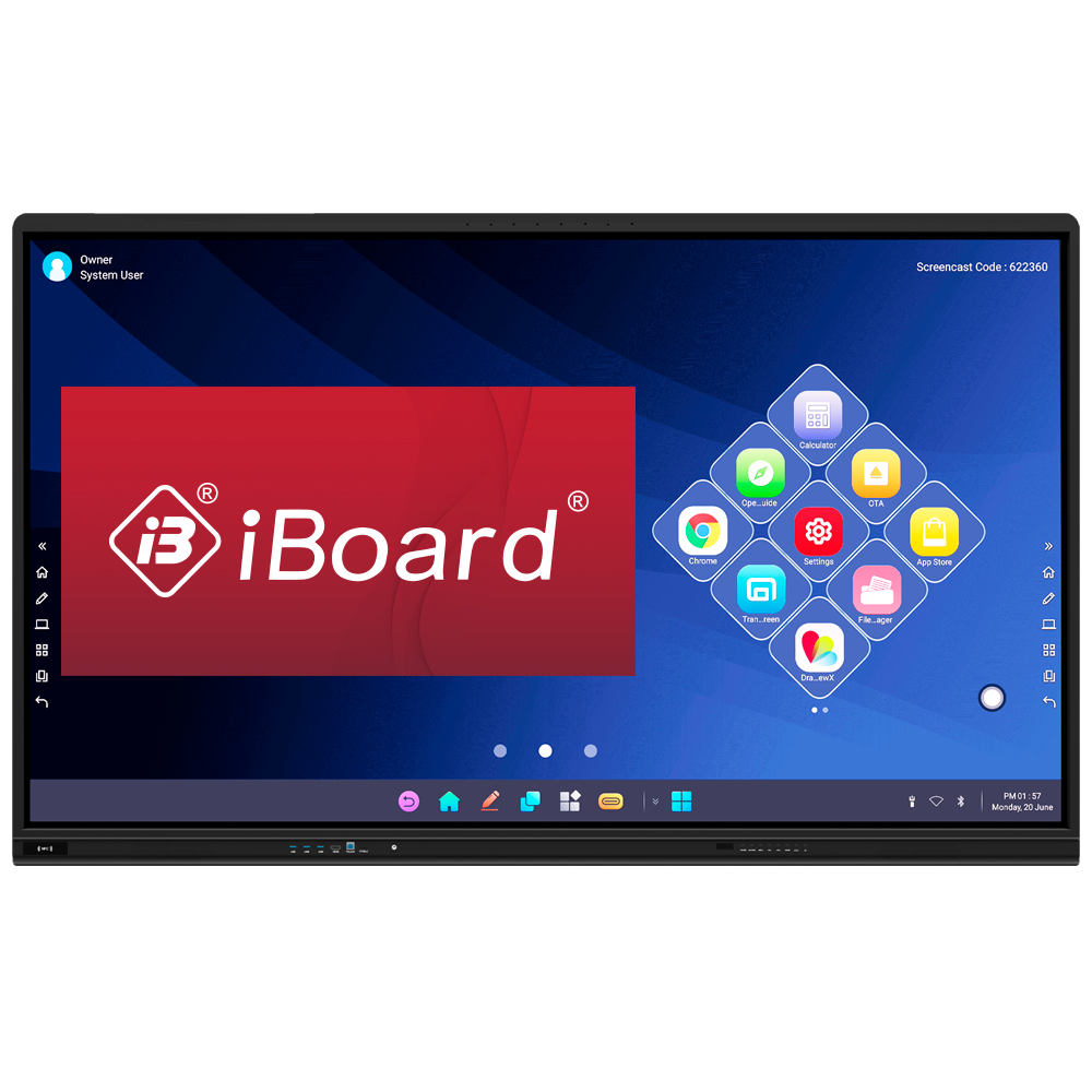 Interaktiv monitor 75" - Opløsning 4K - Android 14 - 8 GB RAM og 128 GB ROM - Integrerede mikrofoner