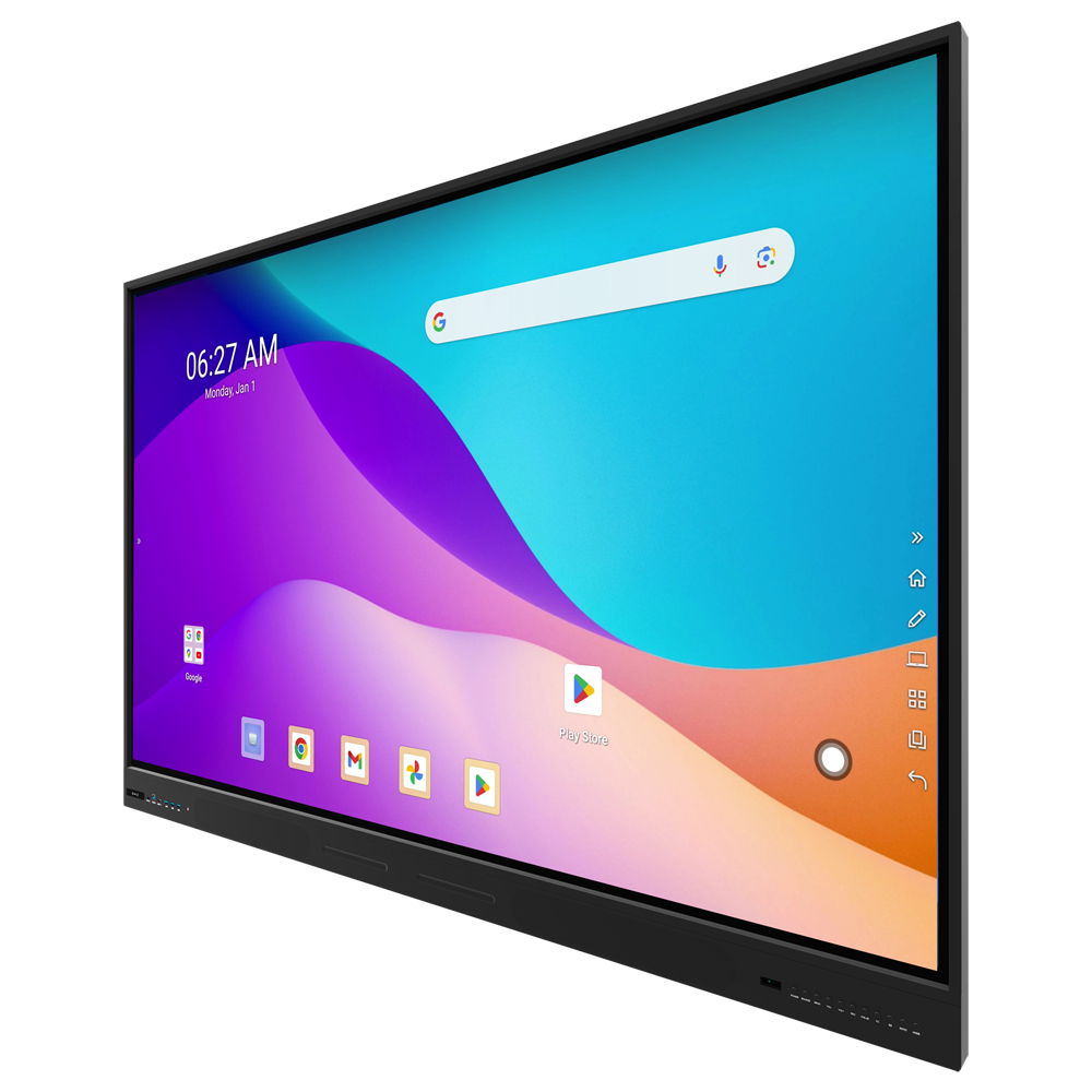 Interaktiv monitor 75" - Opløsning 4K - Android 13 - EDLA Certificering - 8 GB RAM og 128 GB ROM - (Valgfri) Side paneler