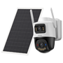 AOV Dual kit kamera kit 5MP+5MP - 4G+SIM / WiFi/ 10000 mAh / Solar panel 8W - 3.6mm / Autotracking / IR + Full-color - To-vejs audio / Sirene + Blå-rød Flash - IMOU SENSE human + 128GBSD - Egnet til udendørs