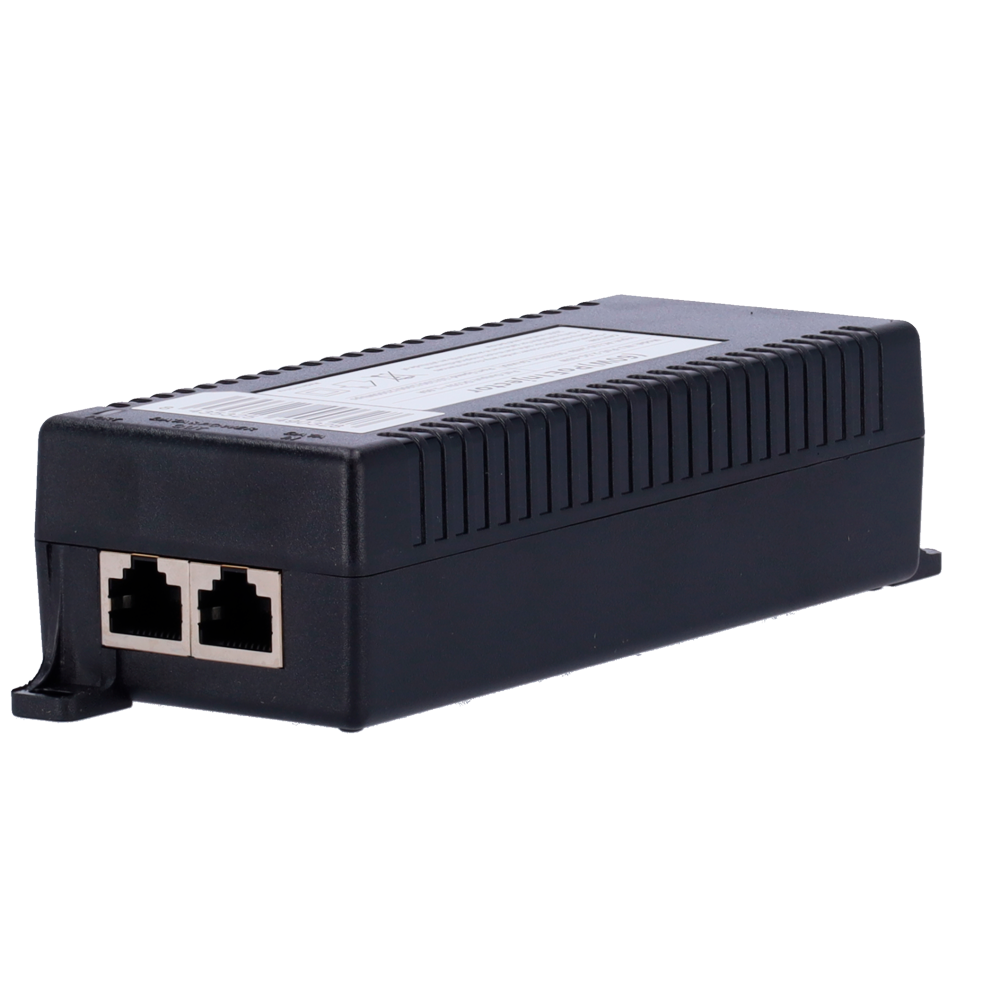 PoE injector - Input/Output RJ45 10/100/1000/2500 Mbps - Effekt 60 W - Maksimal afstand 100 m - PoE/PoE+/Hi-PoE IEEE802.3af/at/bt