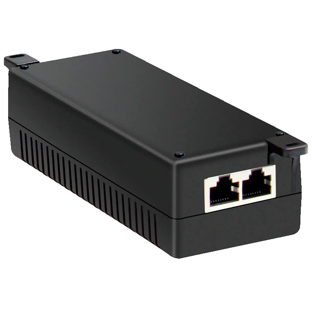 PoE injector - Input/Output RJ45 10/100/1000 Mbps - Effekt 30 W - Maksimal afstand 100 m - PoE/PoE+ IEEE802.3af/at - Stabiliseret og beskyttet