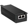 PoE injector - Input/Output RJ45 10/100/1000 Mbps - Effekt 30 W - Maksimal afstand 100 m - PoE/PoE+ IEEE802.3af/at - Stabiliseret og beskyttet