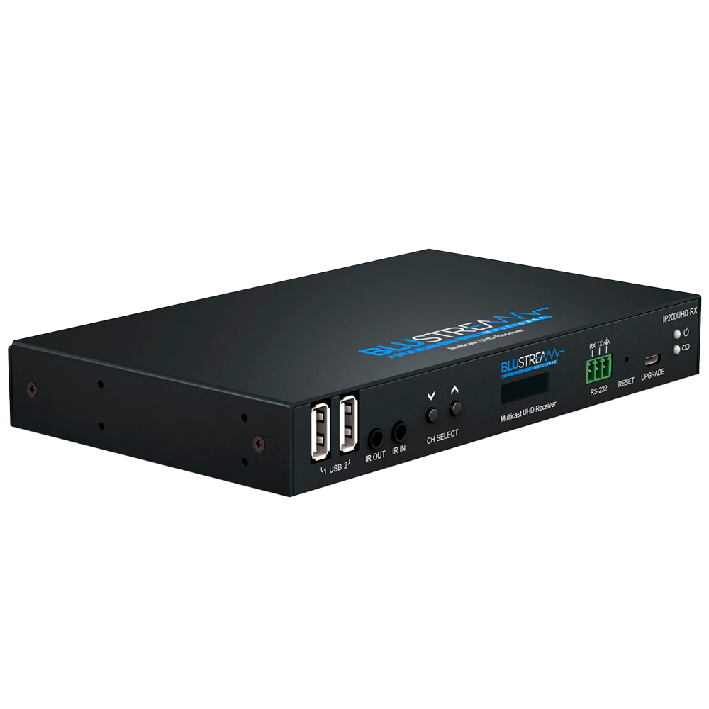 Video over IP modtager - UHD opløsning - 1 LAN indgang (RJ45) - 1 HDMI udgang - KVM funktion