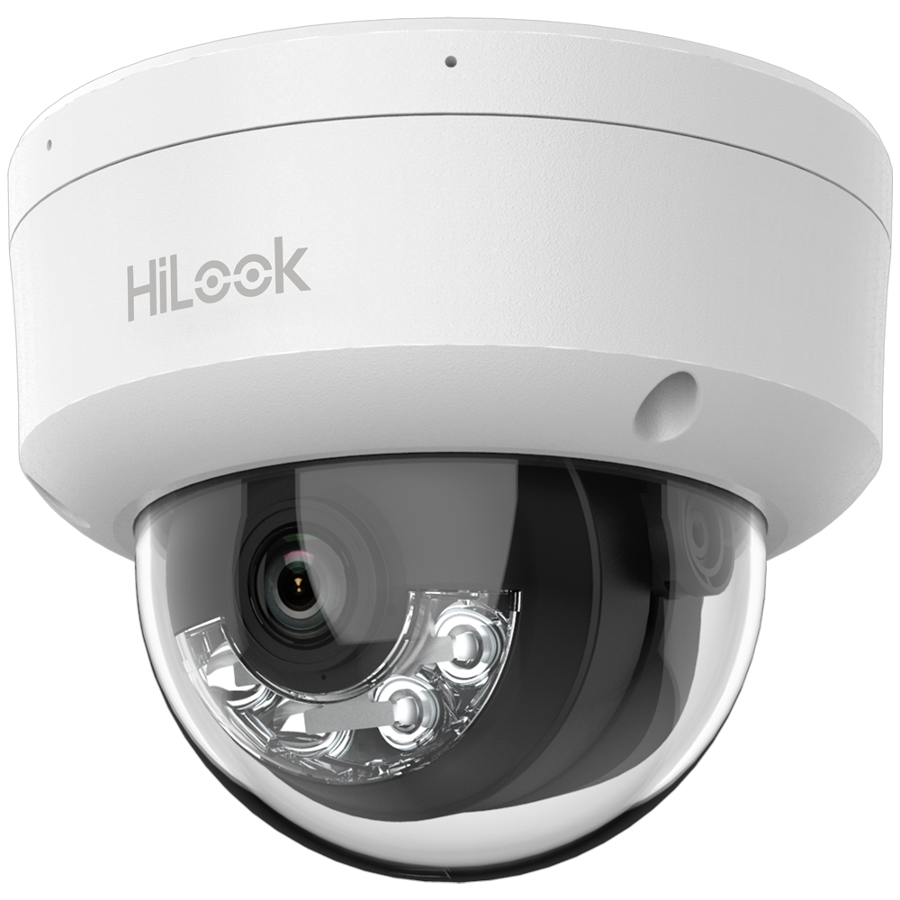 HiLook - IP Dome Kamera - Opløsning 8 Megapixel (3840x2160) - Objektiv 2.8 mm | Indbygget mikrofon - Hybrid lys 30 m | PoE IEEE802.3af | PoE [%VAR%] - Bevægelsesdetektion 2.0 | IP67 | IK08
