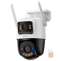Cruiser Dual 2C 4G 3+3MP - 4G + SIM / SD Kort 64GB - DUAL Linse / Autotracking / IR + Full Color - Tovejs audio / Sirene + Blå-rød Flash - IMOU SENSE mennesker og køretøjer - Egnet til udendørs