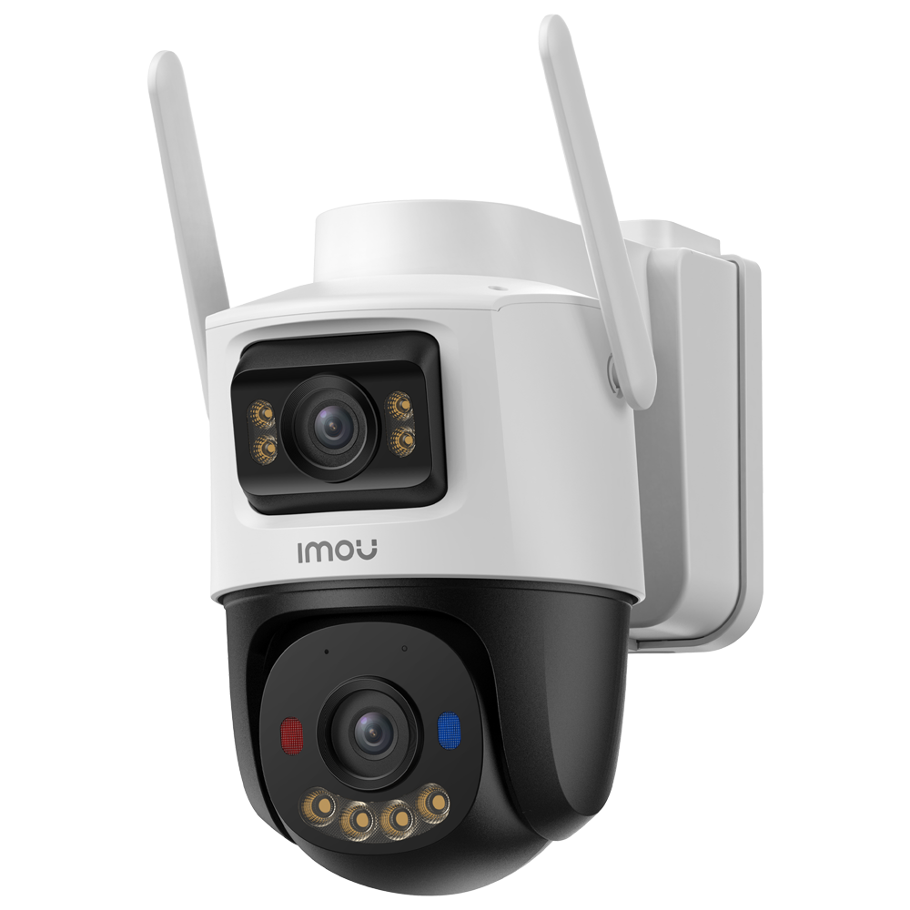 AOV Dual Kamera 5MP+5MP - 4G+SIM / WiFi / 10000 mAh - 3.6mm / Autotracking / IR + Full-color - Tovejs audio / Sirene + Blå-rød Flash - IMOU SENSE mennesker + 128GB SD - Egnet til udendørs