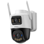 AOV Dual Kamera 5MP+5MP - 4G+SIM / WiFi / 10000 mAh - 3.6mm / Autotracking / IR + Full-color - Tovejs audio / Sirene + Blå-rød Flash - IMOU SENSE mennesker + 128GB SD - Egnet til udendørs
