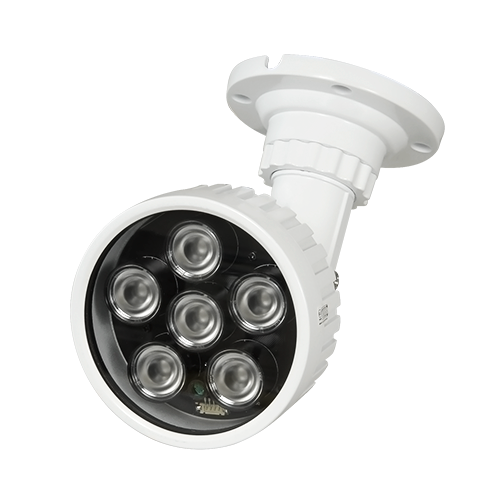 Infrarød spotlight rækkevidde 100m - LED belysning - 850nm, 60° åbning - 6 LED'er Ø10 - Inkluderer fotokontrol celle - 170 (D) x 85 (Ø) mm